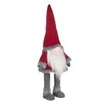 Decoratiune de Craciun, Figurina, Gnome, Miscare, Caciula, Rosu, Blana, 70cm, DCJ429 - imagine 2