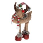 Decoratiune de Craciun, Figurina, Cerb, Caciula Rosie, 48cm, DCJ432 - imagine 2