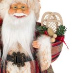 Decoratiune de Craciun, Figurina, Mos Craciun, Costum, Carouri, 45cm, DCJ440 - imagine 3