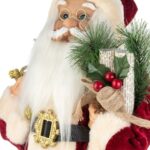 Decoratiune de Craciun, Figurina, Mos Craciun, Sac, Verde, 60cm, DCJ444 - imagine 5