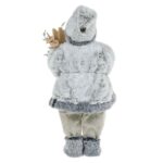 Decoratiune de Craciun, Figurina, Mos Craciun, Gri, Schiuri, 45cm, DCJ450 - imagine 4