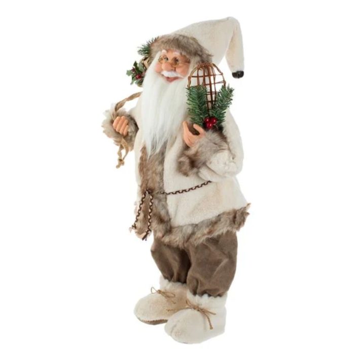 Decoratiune de Craciun, Figurina, Mos Craciun, Maro, Schiuri, 63cm, DCJ453 - imagine 4