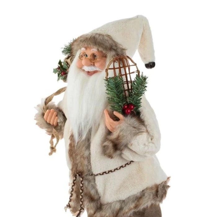 Decoratiune de Craciun, Figurina, Mos Craciun, Maro, Schiuri, 63cm, DCJ453 - imagine 3