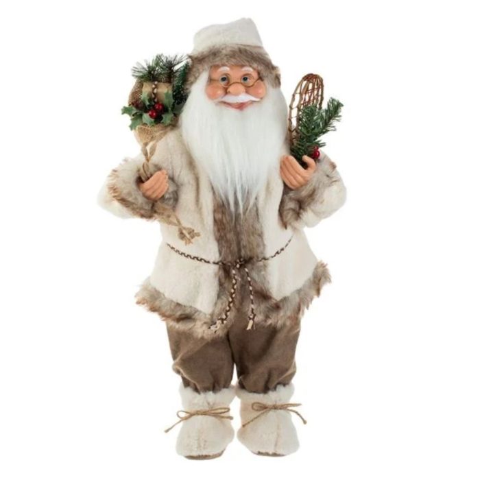 Decoratiune de Craciun, Figurina, Mos Craciun, Maro, Schiuri, 63cm, DCJ453 - imagine 1
