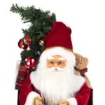 Decoratiune de Craciun, Figurina, Sanie, Mos Craciun, Muzica, LED, 49cm, DCJ459 - imagine 5