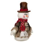 Decoratiune de Craciun, Figurina, Om de Zapada, Carouri, Palarie, Maro, 27cm, DCJ462 - imagine 2