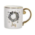 Cana de Craciun, Alba, Maner, Auriu, Fulgi, 355ml, DCJ464