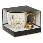 Cana de Craciun, Alba, Maner, Auriu, Filtru, 600ml, DCJ468 - imagine 2