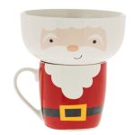 Set de Craciun, Cana ,Bol, Mos Craciun, 15cm, DCJ484