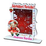 Rama Foto, Craciun fericit, Personalizata, Lemn, 17x15 cm, RFCUV007 - imagine 4