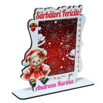 Rama Foto, Craciun fericit, Personalizata, Lemn, 17x15 cm, RFCUV007 - imagine 3