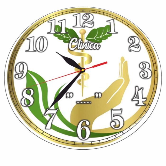 Ceas personalizat pentru clinica, Lemn, 40 cm, CDRUV004 - imagine 4