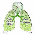 Ceas personalizat pentru Cabinet Pneumologie, Lemn, 39x36 cm, CDRUV017