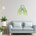 Ceas personalizat pentru Cabinet Pneumologie, Lemn, 39x36 cm, CDRUV017 - imagine 2