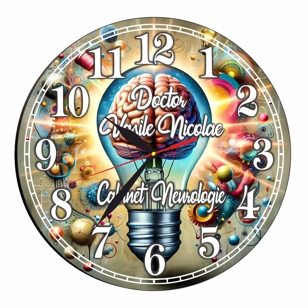 CDRUV019 Ceas personalizat pentru Cabinet Neurologie, Lemn, 40 cm, CDRUV019 - imagine 1