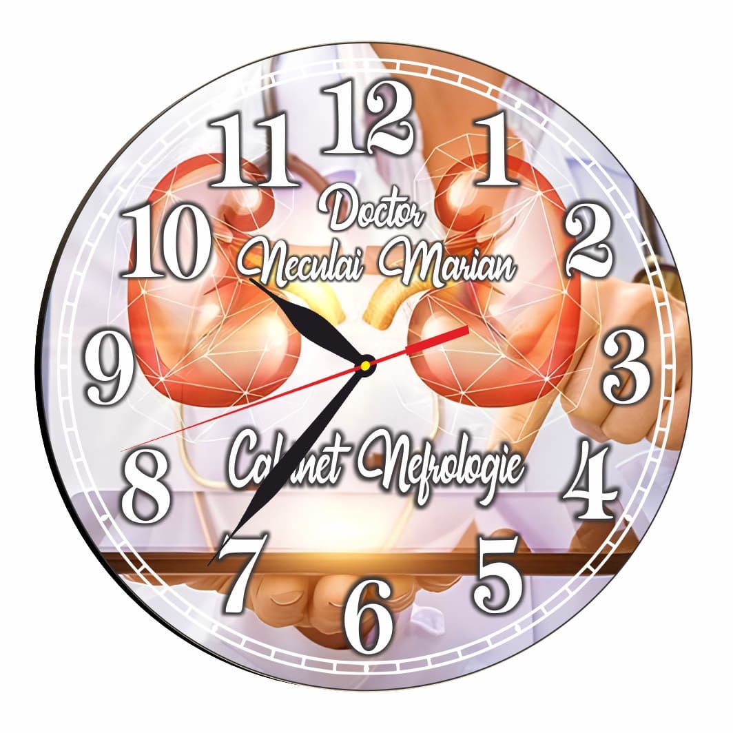 CDRUV023 Ceas personalizat pentru Cabinet Nefrologie, Lemn, 40 cm, CDRUV023 - imagine 1