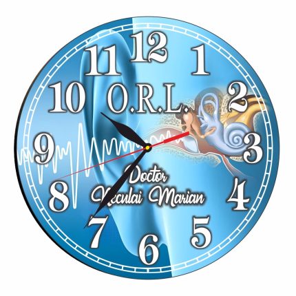 Ceas personalizat pentru Cabinet O.R.L. , Lemn, 40 cm, CDRUV028