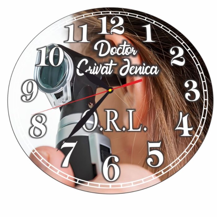 Ceas personalizat pentru Cabinet O.R.L. , Lemn, 40 cm, CDRUV029 - imagine 4
