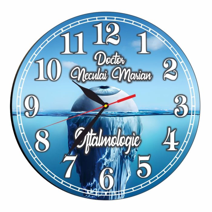 Ceas personalizat pentru Cabinet Oftalmologie , Lemn, 40 cm, CDRUV030 - imagine 1