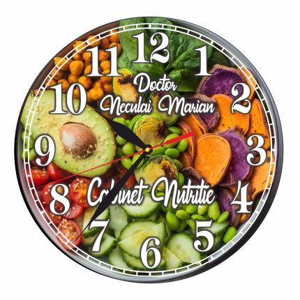Ceas personalizat pentru Cabinet Nutritie , Lemn, 40 cm, CDRUV033
