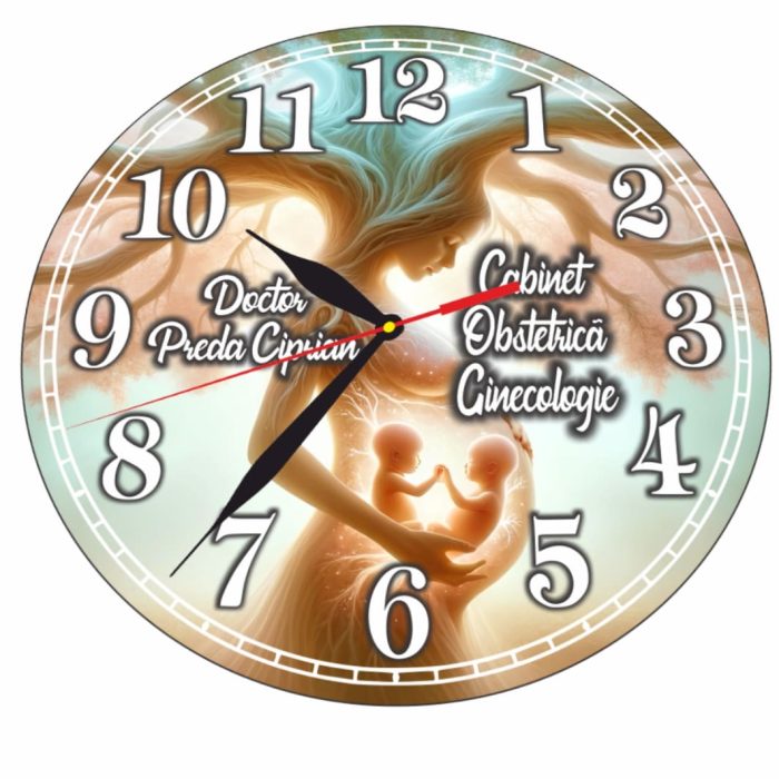 Ceas personalizat pentru Cabinet Obstetrica-Ginecologie , Lemn, 40 cm, CDRUV038 - imagine 4