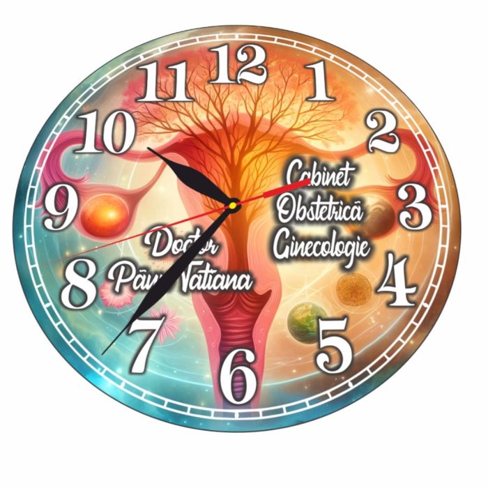 Ceas personalizat pentru Cabinet Obstetrica-Ginecologie , Lemn, 40 cm, CDRUV039 - imagine 4