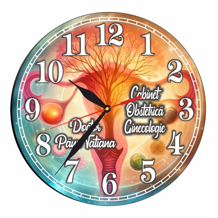 Ceas personalizat pentru Cabinet Obstetrica-Ginecologie , Lemn, 40 cm, CDRUV039 - imagine 1