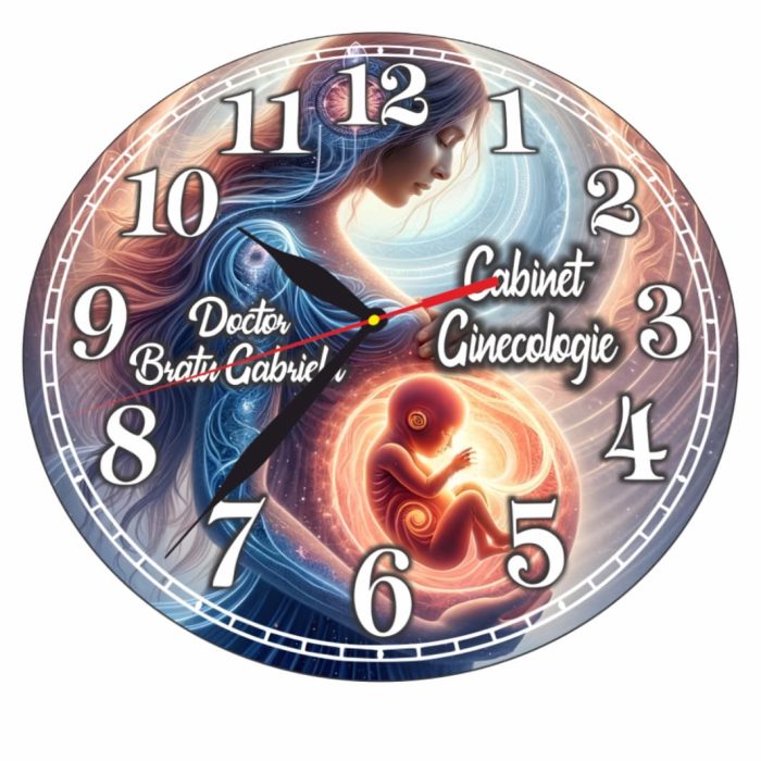 Ceas personalizat pentru Cabinet Obstetrica-Ginecologie , Lemn, 40 cm, CDRUV040 - imagine 4