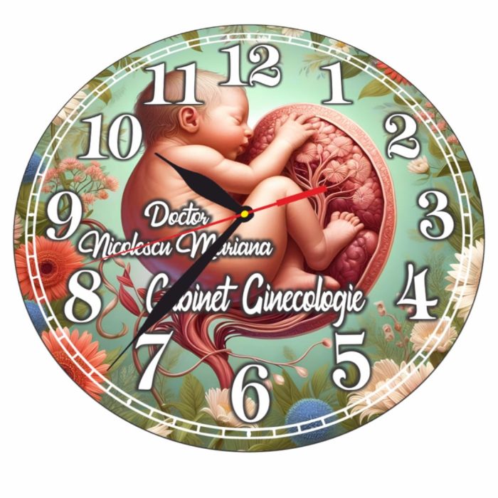 Ceas personalizat pentru Cabinet Obstetrica-Ginecologie , Lemn, 40 cm, CDRUV041 - imagine 4