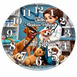 Ceas personalizat pentru Cabinet Veterinar, Lemn, 40 cm, CDRUV062 - imagine 4
