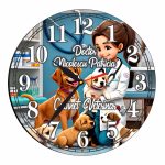 Ceas personalizat pentru Cabinet Veterinar, Lemn, 40 cm, CDRUV062