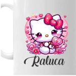 Cana personalizata, Alba, Hello Kitty, 350 ml, CDUV001 - imagine 2