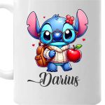 Cana personalizata, Alba, Stitch, 350 ml, CDUV003 - imagine 2