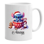 Cana personalizata, Alba, Stitch, 350 ml, CDUV005 - imagine 3