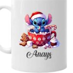 Cana personalizata, Alba, Stitch, 350 ml, CDUV005 - imagine 2