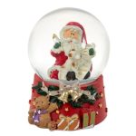 Decoratiune de Craciun, Glob Lichid, Mos Craciun, Baza Caine, Cadouri, 9cm, DCJ486