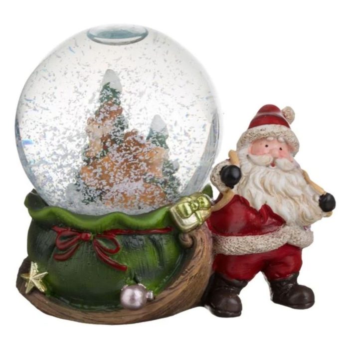 Decoratiune de Craciun, Glob Lichid, Mos Craciun, Ren, Baza Sac, 9cm, DCJ488 - imagine 2