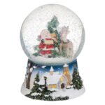 Decoratiune de Craciun, Glob Lichid, Muzical, Mos Craciun, Brad, Reni, 13.5cm, DCJ495 - imagine 2