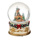 Decoratiune de Craciun, Glob Lichid, Muzical, Ren, 14cm, DCJ496