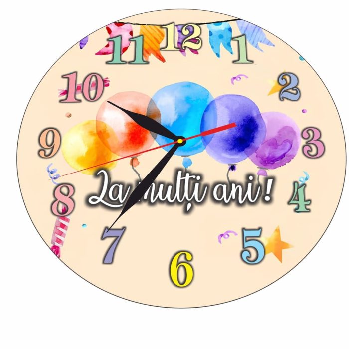 Ceas Aniversar, Personalizat, Lemn, 40cm, CAVUV003 - imagine 5