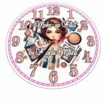Ceas Make-Up Artist, Personalizat, Lemn, 40 cm, CMSUV001 - imagine 5