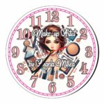 Ceas Make-Up Artist, Personalizat, Lemn, 40 cm, CMSUV001 - imagine 4