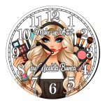 Ceas Make-Up Artist, Personalizat, Lemn, 40 cm, CMSUV002