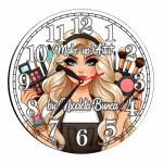 Ceas Make-Up Artist, Personalizat, Lemn, 40 cm, CMSUV002 - imagine 4