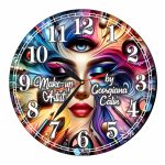 Ceas Make-Up Artist, Personalizat, Lemn, 40 cm, CMSUV004