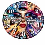 Ceas Make-Up Artist, Personalizat, Lemn, 40 cm, CMSUV004 - imagine 5
