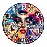 Ceas Make-Up Artist, Personalizat, Lemn, 40 cm, CMSUV004 - imagine 4