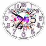 Ceas Make-Up Artist, Personalizat, Lemn, 40 cm, CMSUV006 - imagine 5