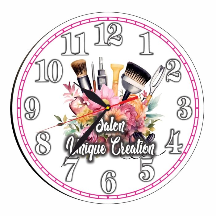 Ceas Coafor, Hair-Style, Personalizat, Lemn, 40 cm, CMSUV013 - imagine 1