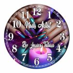 Ceas Nails-Artist, Manichiura, Personalizat, Lemn, 40 cm, CMSUV016